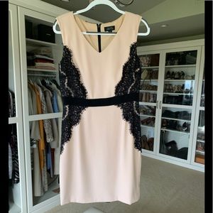TAHARI lace pencil dress